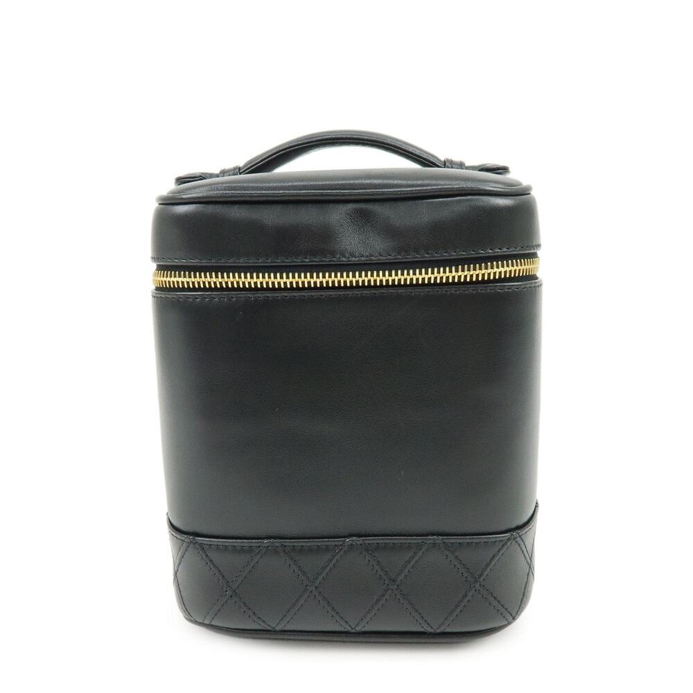 Chanel Vanity Case Lambskin Cosmetic Pouch Black